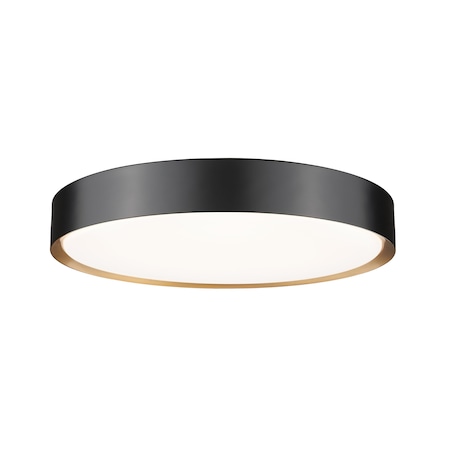 Z-Lite Kawan 1 Light Flush Mount, 20in. W x 5.25in. L, Matte Black and Modern Gold 1014F20-MB-MGLD-LED
